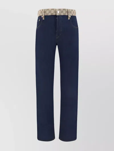 Gucci Modern High Waist Trousers In Blue