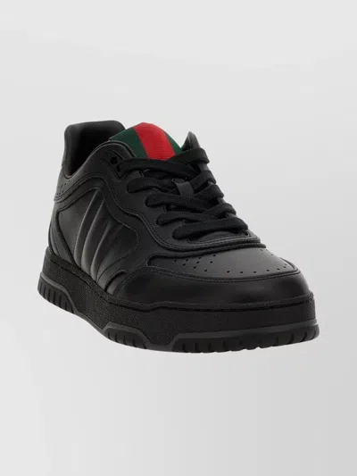 GUCCI MODERN PERFORATED ROUND TOE SNEAKERS