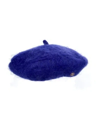 Pre-owned Gucci Mohair Beret Hat In Purple