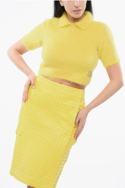 Gucci Mohair Blend Cropped Fit Sweater With Polo Neck
