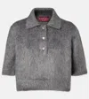 Gucci Mohair-blend Polo Sweater In Gray