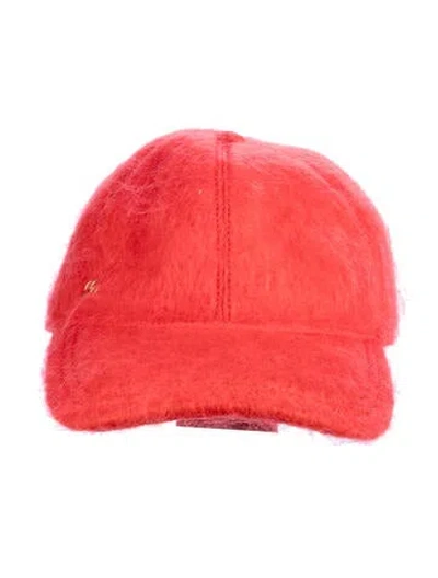 Pre-owned Gucci Mohair Gg Logo Baseball Cap In Orange