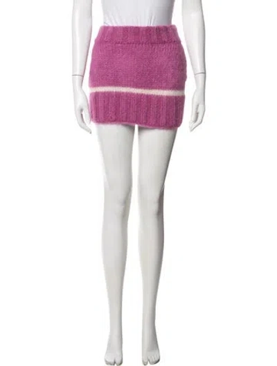 Pre-owned Gucci Mohair Mini Skirt W/ Tags In Pink