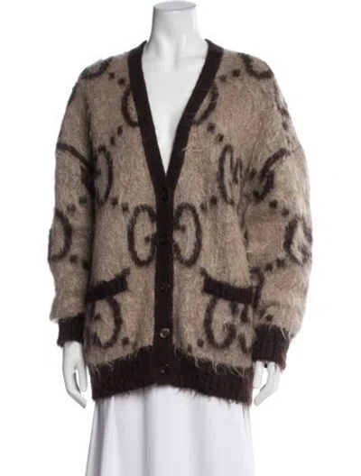 Pre-owned Gucci Mohair Printed Sweater In Neutral