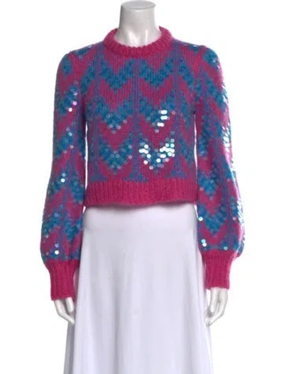 Pre-owned Gucci Mohair Printed Sweater In Pink