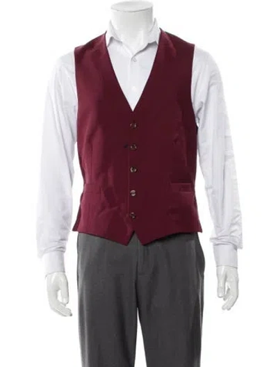 Pre-owned Gucci Mohair Suit Vest In Burgundy