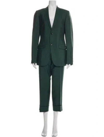 Pre-owned Gucci Mohair Two-piece Suit In Green