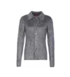Gucci Men Grey Cardigan With Classic Collar And Brushed Effect In Mohair Blend Woman In Gray