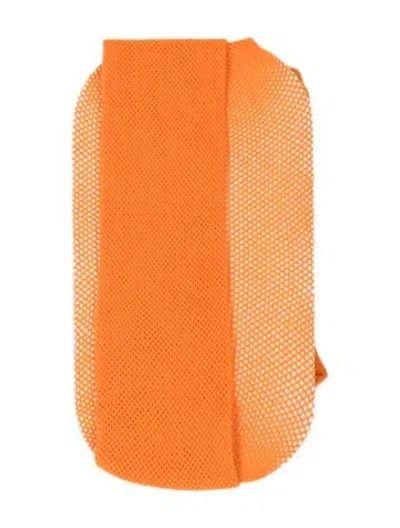 Pre-owned Gucci Monochromatic Mesh Tights W/tags In Orange