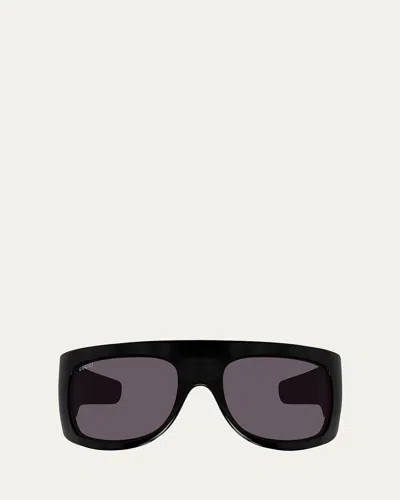 GUCCI MONOCHROME ACETATE WRAP SUNGLASSES
