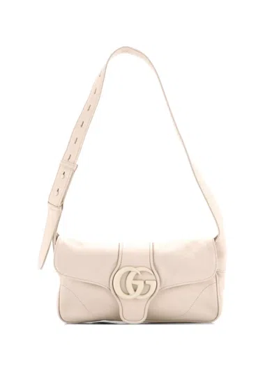 Pre-owned Gucci Monochrome Aphrodite Leather Small Shoulder Bag In White