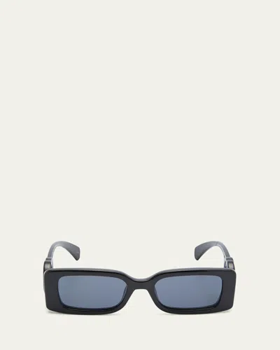 Gucci Monochrome Gg Rectangle Acetate Sunglasses In Black
