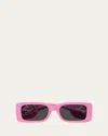 Gucci Eyewear Rectangle Frame Sunglasses In Shiny Dark Havana