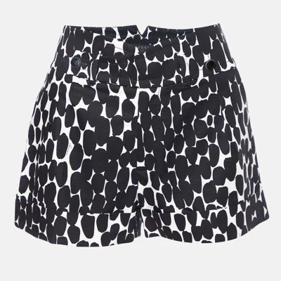 Pre-owned Gucci Monochrome Printed Cotton Shorts S In Black