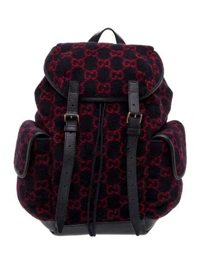 Pre-owned Gucci Monogram Backpack In Blue