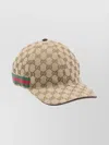 Gucci Men Beige Baseball Cap With Web Detail On The Side In Gg Canvas Man In Multi