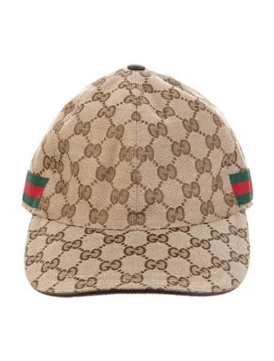 Pre-owned Gucci Monogram Baseball Cap W/ Tags In Brown