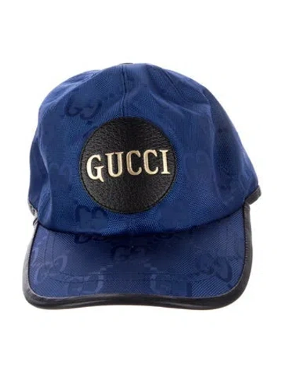 Pre-owned Gucci Monogram Baseball Hat In Blue