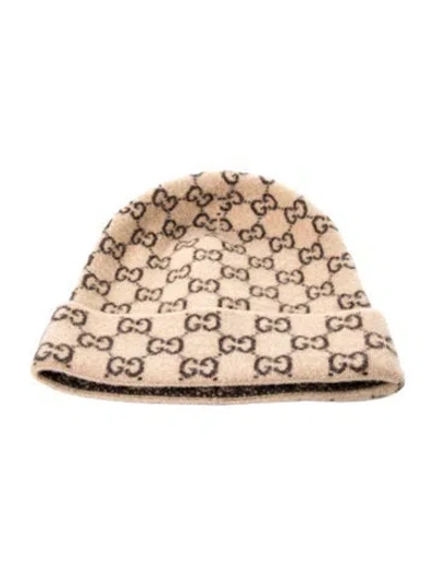 Pre-owned Gucci Monogram Beanie In Neutral