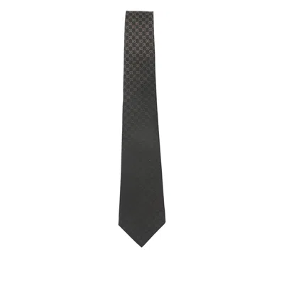 Gucci Monogram Bee Tie In Metallic