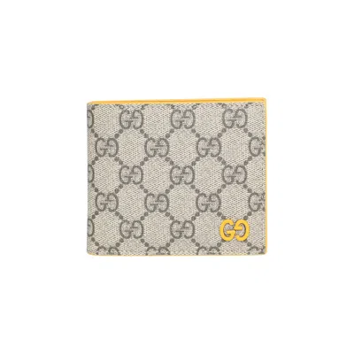 Pre-owned Gucci Monogram Bifold Wallet 'beige/ebony' | Tan | Men's Size Onesize
