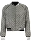 Gucci Embellished Tweed Bomber Jacket In Grey