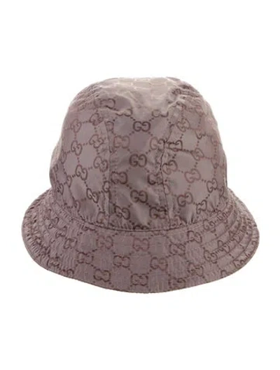 Pre-owned Gucci Monogram Bucket Hat Size S In Purple