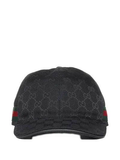 Gucci Monogram-canvas Baseball Cap In Black