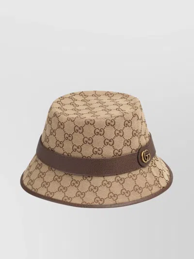 GUCCI MONOGRAM CANVAS WIDE BRIM CLOCHE HAT
