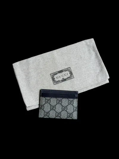 Pre-owned Gucci Monogram Cardholder (os) In Beige