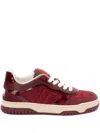 Gucci Leather And Fabric Sneakers In Red