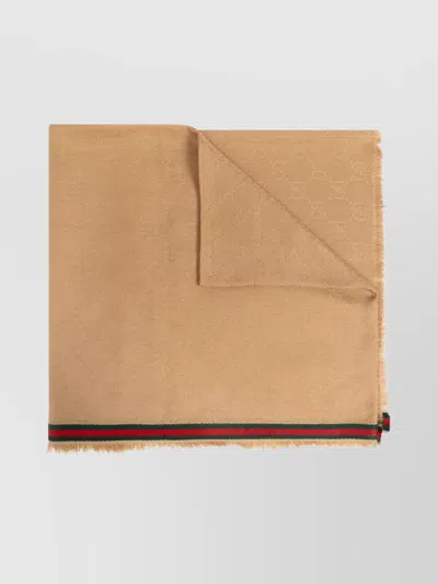 Gucci Monogram Fringe Trim Scarf