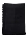 Gucci Monogram Fringed Scarf In Black