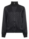 Gucci Monogram-jacquard Bomber Jacket In Black
