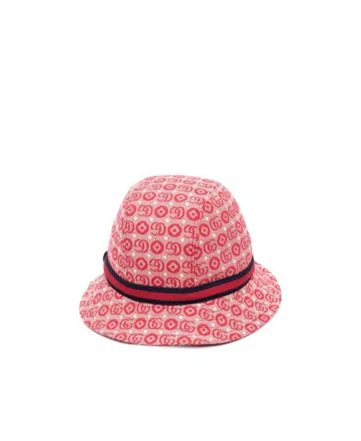 Gucci Monogram-jacquard Bucket Hat In Pink
