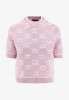 Gucci Monogram Jacquard Knit Top In Pink