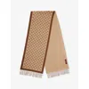 Gucci Women Wool Scarf With Gg Motif
