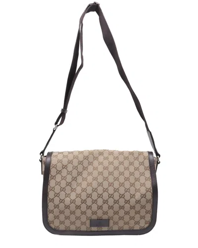Pre-owned Gucci Monogram Large Flap Messenger Bag (authentic Pre-loved)