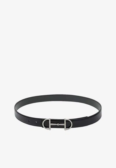 Gucci Monogram Leather Belt In Black