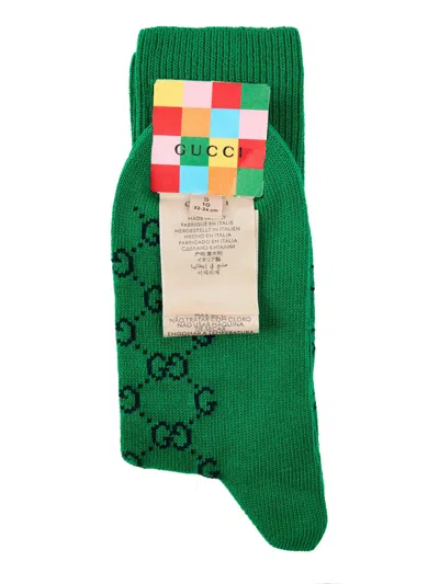 Gucci Monogram Logo Socks In Metallic