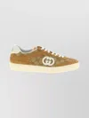 Gucci Beige G75 Sneaker In Suede And Gg Fabric Women In Brown