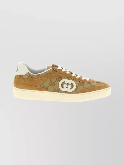 GUCCI MONOGRAM LOW-TOP SNEAKERS RUBBER SOLE