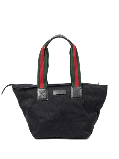 Pre-owned Gucci Monogram-pattern Handbag In Black