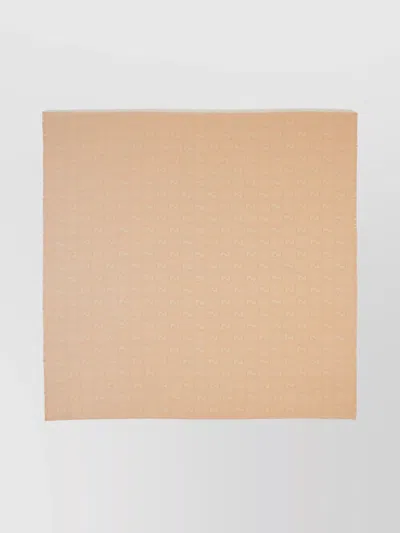 Gucci Monogram Pattern Lightweight Fringed Scarf In Neutral