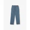 Gucci Monogram-pattern Straight-leg Regular-fit Denim Jeans 8-12 Years Deep Azu In Deep Azure