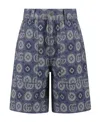 Gucci Blue Shorts For Boy With Gg In Blue