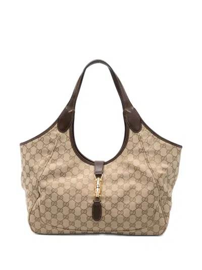 Gucci Monogram-pattern Tote Bag In Brown