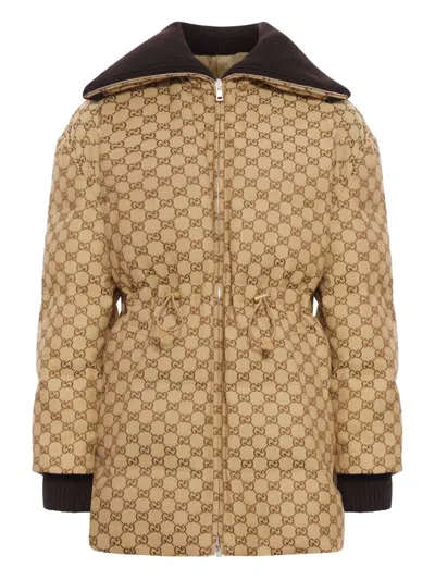 Gucci Women Gg Fabric Bomber Jacket In Neutral