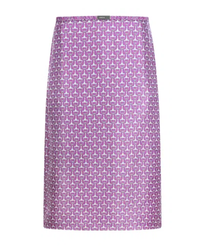Gucci Monogram Patterned Satin Skirt In Purple