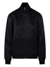 Gucci Monogram-patterned Zip-up Sweatshirt In Black